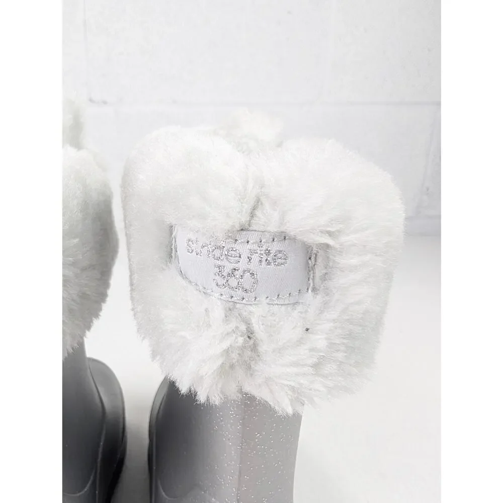 Stride Rite 360 Silver Gecko Toddler Size 5 Faux Fur Cat Ear Boots